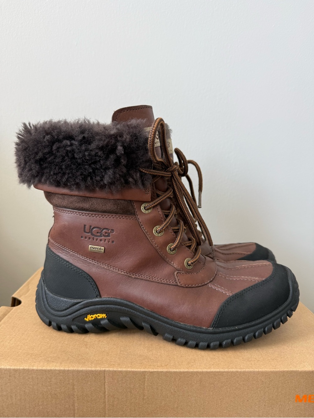 UGG Weatherproof Leather Lace-Up Shearling Adirondack Boots